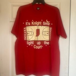 Vintage Indiana Hoosiers glow in the dark Bob Knight T Shirt XL 1989 NCAA